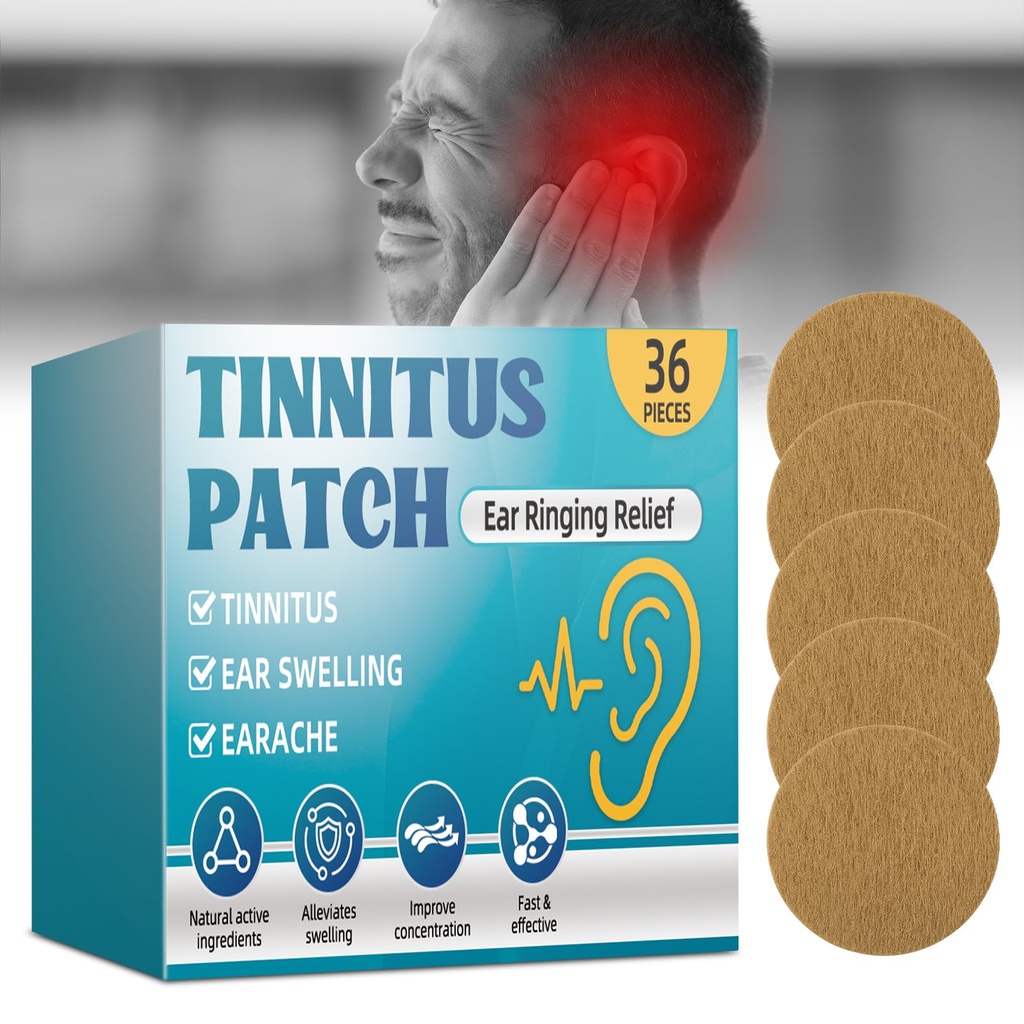 Bondtech Tinnitus Relief for Ringing Ears, Tinnitus Relief Patch for Ear Ringing,Natural Herbal Formula, Effective Reduce Noise and Improve Focus, Gentle & Portable (36.0 Count)