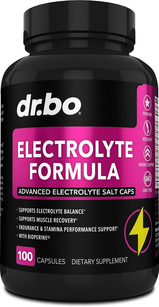 Elektrolyte Pills Tamam Salt Tabletler - Pplastik, Magnezyum, sodyum, Chloride, Chem için modifikasyon, Cramps & Rehidrasyon Salts Supplements - 100 Hydration Caps