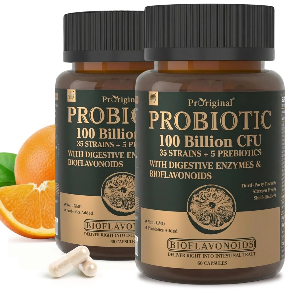 Erkekler ve Kadınlar için Prebiyotikler ile Probiyotikler - Gut & Digestive Health için 35 Strains Organik Probiyotik 100 Milyar CFU, Vegan Acidofilius Probiyotiks Supplement, Non-GMO Raw Probiyotik 120 Caps