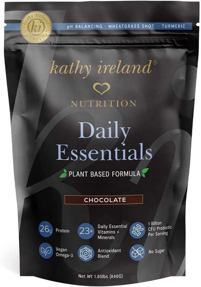 Kathy İrlanda Beslenme Günlük Temelleri Bitki Temelli Protein Toz Kadınlar için, 26g Vegan Protein, Lean Meal Makyaj - Çikolata
