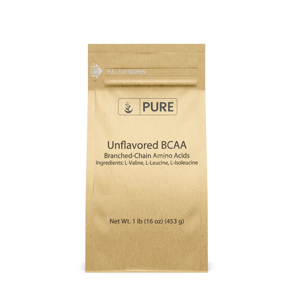 Pure Original Materialss Unflavored Instantized BCAA (1lb) Toz, Branşlı Zincir Esasları, Tamamlanmış Zincirler