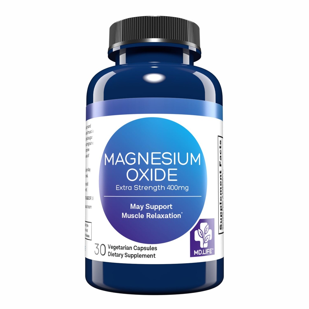 MD. Yaşam Membranı Magnezyum 400 mg Capsules - Yüksek Abhidrasyon Magnezyum Supplement for Leg Cramps, Sleep & Vascular Health - 30 Capsules - Non-GMO Pills for Women for Women