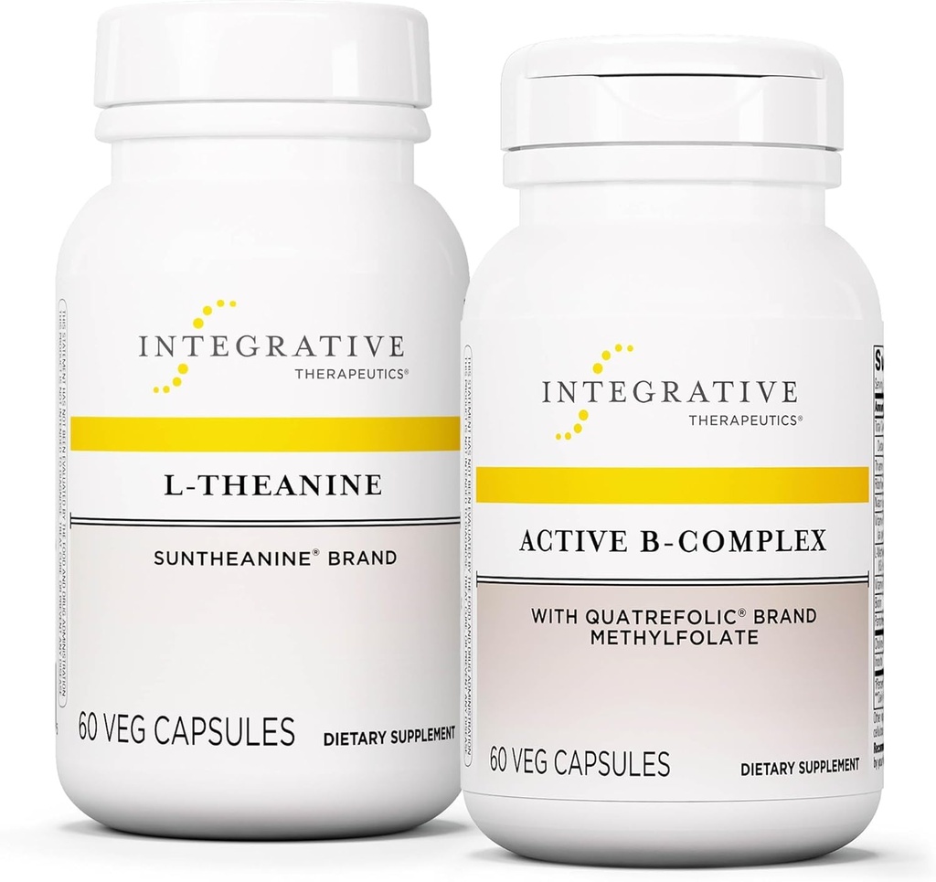 Active B-Complex, 60 Capsules & L-Theanine, 60 Capsules - Enerji Metabolism'ı 8 B-Vitamins ile Desteklemek için Active B-Complex* - L-Theanine