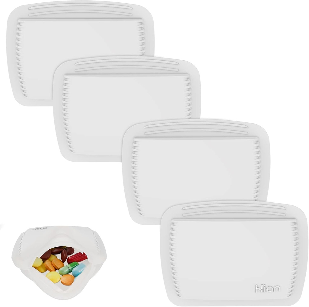 4 Pieces Pill Organizer Reusable Pocket Pill Case Portable Open Pill Pouch Silikon Küçük Pill Box Pill Konteyner Pill Sahibi Pill Çanta İlaçları, Vitaminler ve Tatiller Için Tabletler (Beyaz)