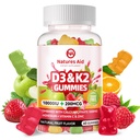 Natures Aid Sugar-Free Vitamin D3 K2 Gummies with Macau + K2 (MK-7), Magnezyum Citrate, C vitamini, Ekstra Kuvvet - Bone Kas Dişleri Immune için Ultimate Abors - 60 Gummies