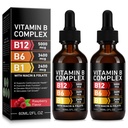 2 Packs Vitamin B12 Complex Drops 5000mcg - Methylcobalamin B12 with B6, B1, Niacin & Folate - Sublingual Liquid Vitamin B for Energy, Brain Function & Heart Health - Raspberry Flavor, 80 Servings