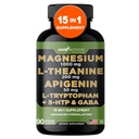Gade Beslenme Magnezyum Glycinate & Magneisum Supplements with Apigenin, L Theanine 200 mg, 5 HTP, GABA Calm Beyin Takptophan Chamomile