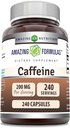 Amazing Formulas Caffeine 200 Mg per Service | Capsules | Non-GMO | Gluten-Free | Made in USA (1 Pack, 240 Count)