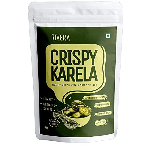 Rivera Karela Chips/Bitter Gourd Chips Tasty and Healthy Diabetic Snacks 52g Each (Pack of 2)