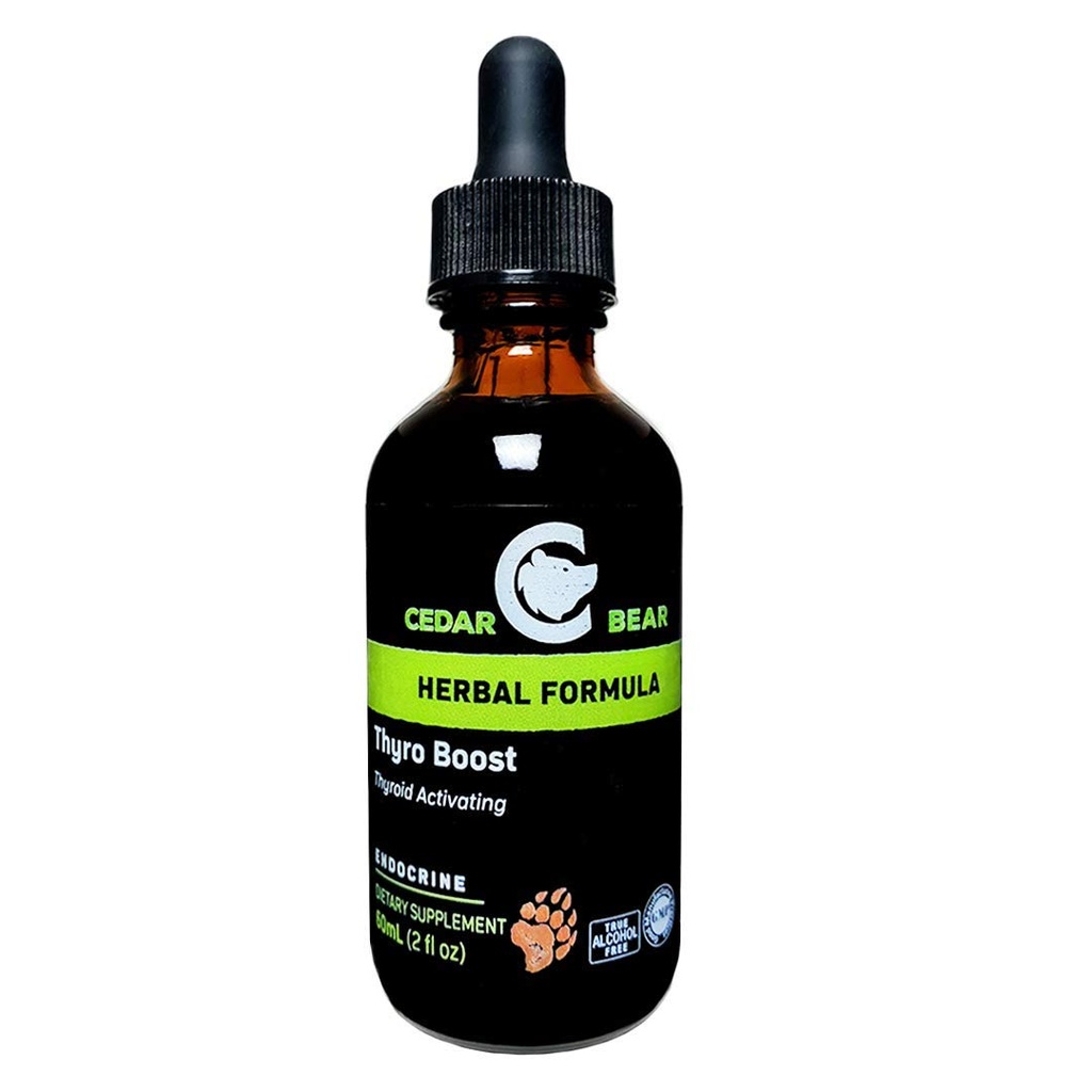 Cedar Bear Thyro Boost Liquid Herbal Supplement, 2 Fl Oz | Alcohol-free liquid herbal blend with botanicals for daily wellness and urinary tract balance. 2 fl oz.