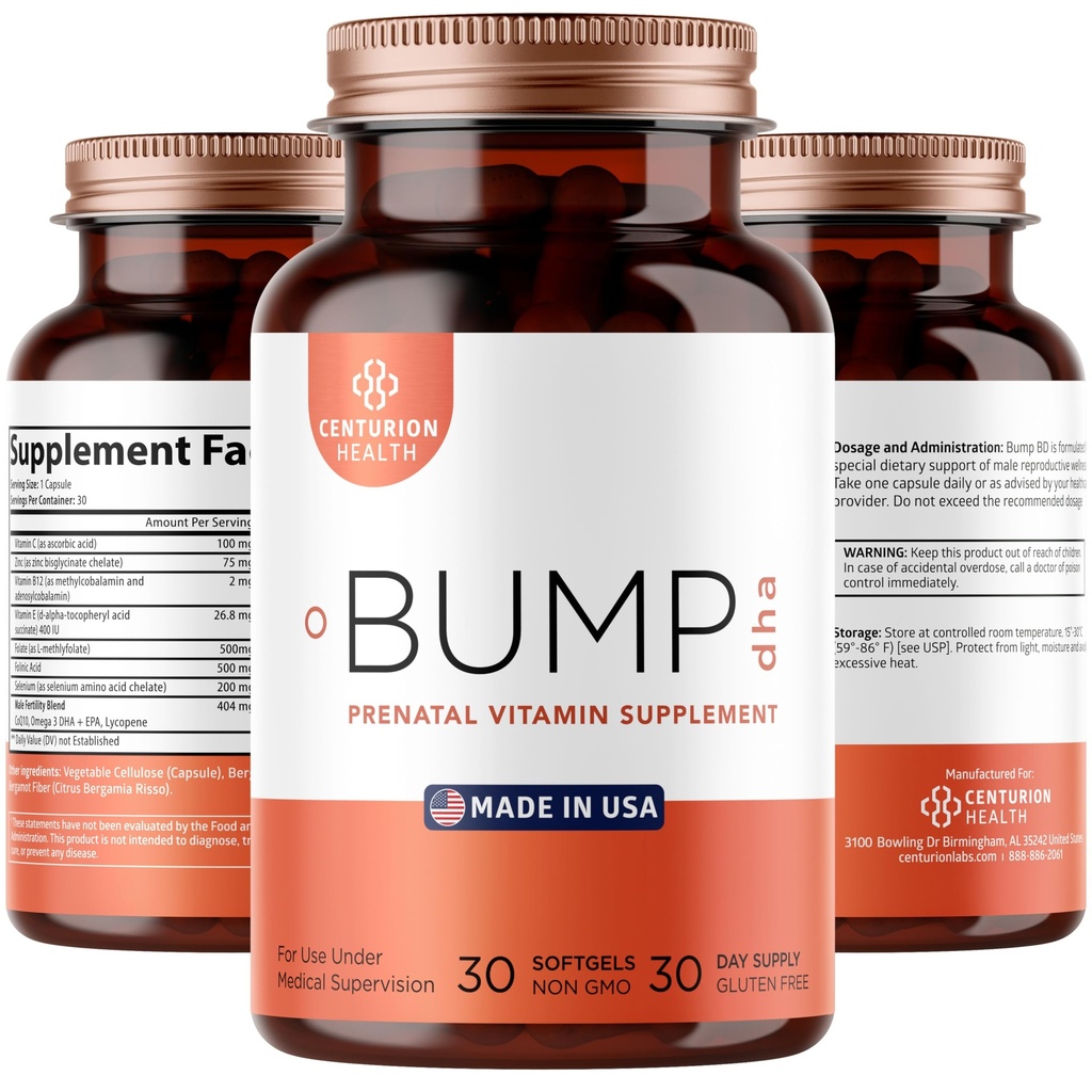 Centurion Labs Premium Prenatal Vitaminler [10 Güçlü Malzemeler] DHA, EPA, Folate ve Vitamin B12, Tüm Doğal Hamilelik Tamamı Fetal Development ve Hamilelik Desteği için, 30 Softgels