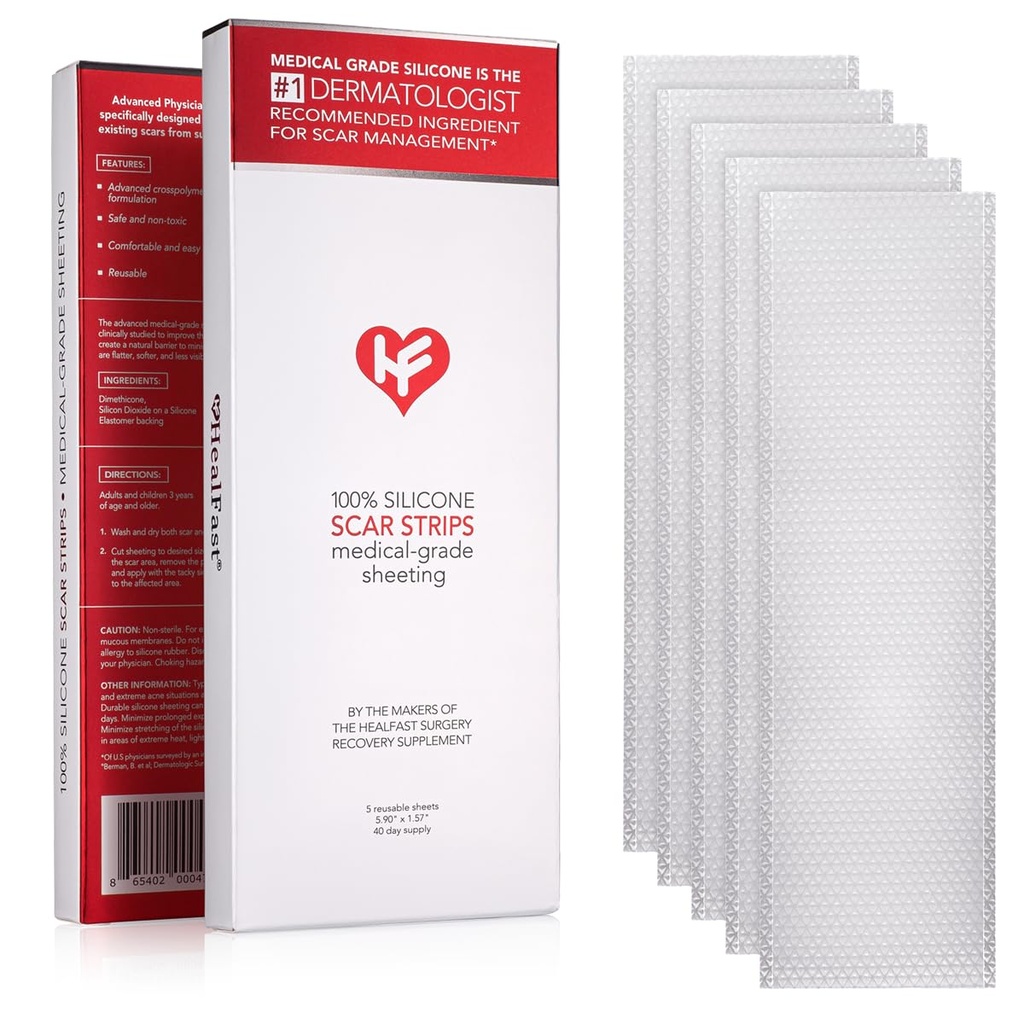 HealFast Hekimi Silikon Scar Sheets - Cerrahi, C Bölüm, Keloids & Hypertrophic Scars - Silikon Bantları Için Gelişmiş Hapolimer Tıp Grade Silikon Grafikleri