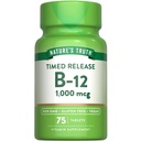 Doğanın Gerçek Vitamini B12 1000 mcg | 75 Zamanlı Yayın Tabletleri | Vegan, Non-GMO & Gluten Free Supplement