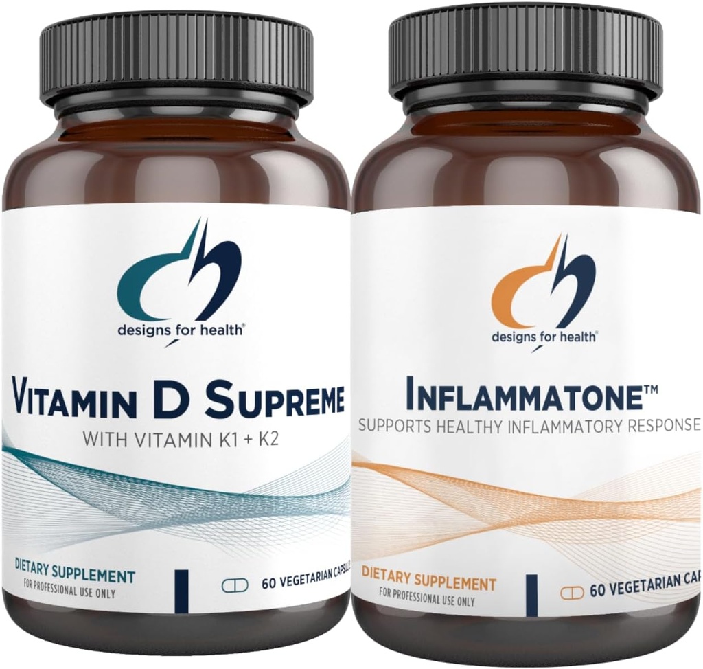 Sağlık Vitamin D Yüksek + Inflammatone Log için tasarımlar - D3 5000 IU + 2000 C vitamini Sağlıklı Inflammatory Yanıtı teşvik etmek için Enzyme Botanik K - 2 Ürünler