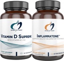 Sağlık Vitamin D Yüksek + Inflammatone Log için tasarımlar - D3 5000 IU + 2000 C vitamini Sağlıklı Inflammatory Yanıtı teşvik etmek için Enzyme Botanik K - 2 Ürünler
