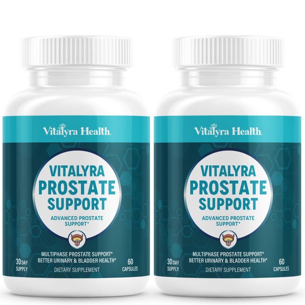 Prostate Support Supplement for Men –Multiphase Herbal Formula with Saw Palmetto, Beta-Sitosterol & Zinc – Urinary Flow, Bladder Comfort - 60 Days Supply