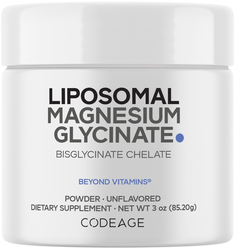 Kodaj Glycinate Toz Supplement, 2Month Supply, Bisglyci Magnezyum Chelate, Unflavored, Liposomal Delivery, Chelated Toz Mineral, Non-GMO Vegan, 3 oz