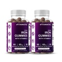 Vitamatic Iron 65 mg Gummies Supplement for Women & Men - 60 Vegan Gummies - Great Tasting Iron Gummy Vitamins with Vitamin C (2)