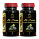 Pure Trans-Resveratrol 500mg | Immune Support Formula | Daily Antioxidant & Vitality Formula | Plant-Based Wellness Support | 2 Bottles 120 Capsules