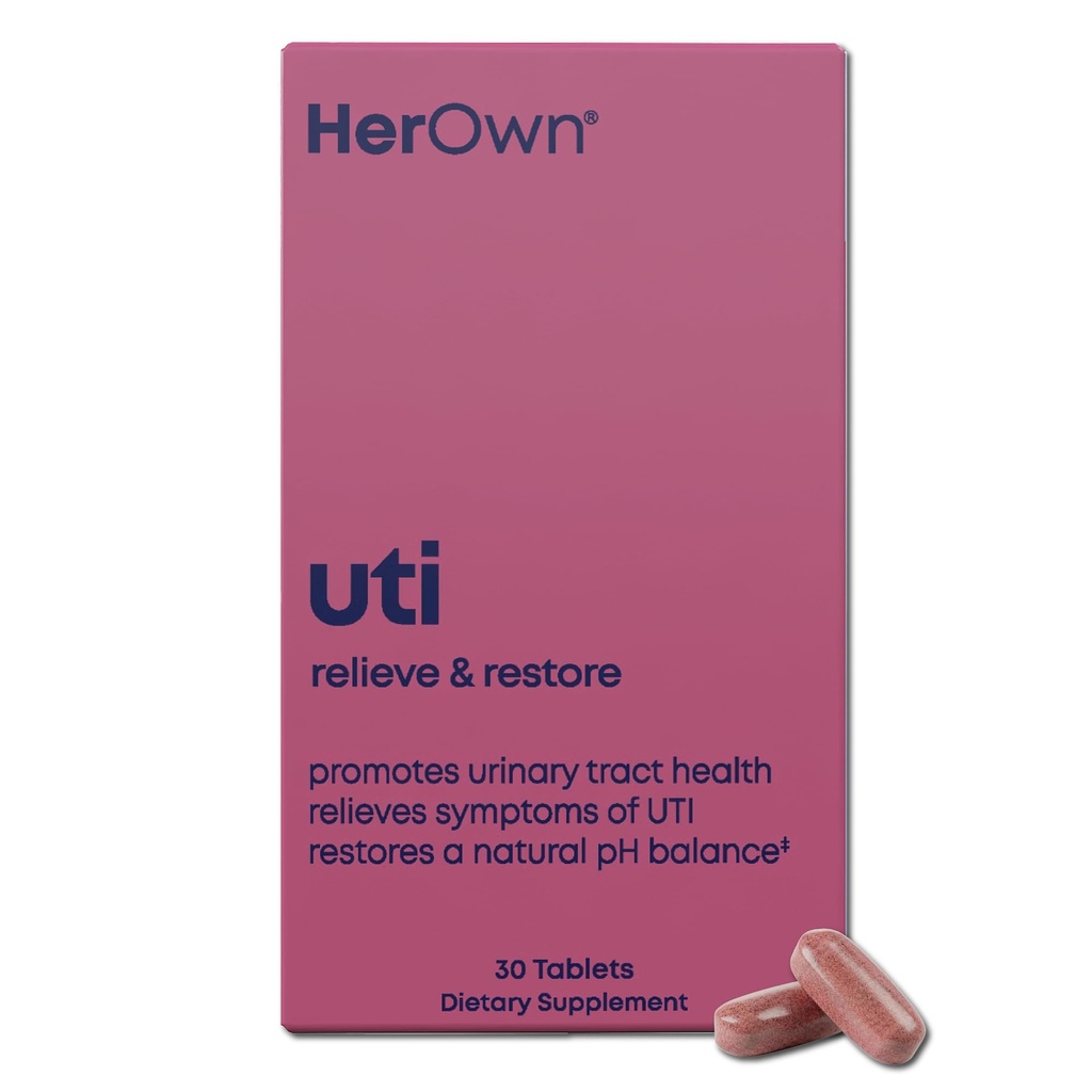 her own UTI, Helps Restore pH Balance, Supports Vaginal Flora and Balance, Promotes Urinary Health, 7 Strain Probiotic Blend, Shelf Stable, Gluten and Soy Free, Vegan, 30 Capsules, 30 Servings