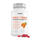 Vitapia Omega 7 Sea Buckthorn Berry Oil 1000mg for Hair, Skin, Nails, Heart Health Support - % 34 Palmitoleic Acid & Natural Omega 3 6 9 Fatty Acids Supplement - 120 Capsules, Non-GMO, Gluten-Free-GMO, Gluten-Free-Free-GMO, Gluten-Free-GMO