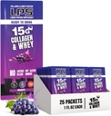Beslenme Tasarımları LPS Sıvı Collagen & Whey protein Supplement - Non-GMO Drink, Sugar-Free - Erkekler ve Kadınlar için sağlıklı Skin & Saçları teşvik eder, Grape, Single Care (25 Packets)