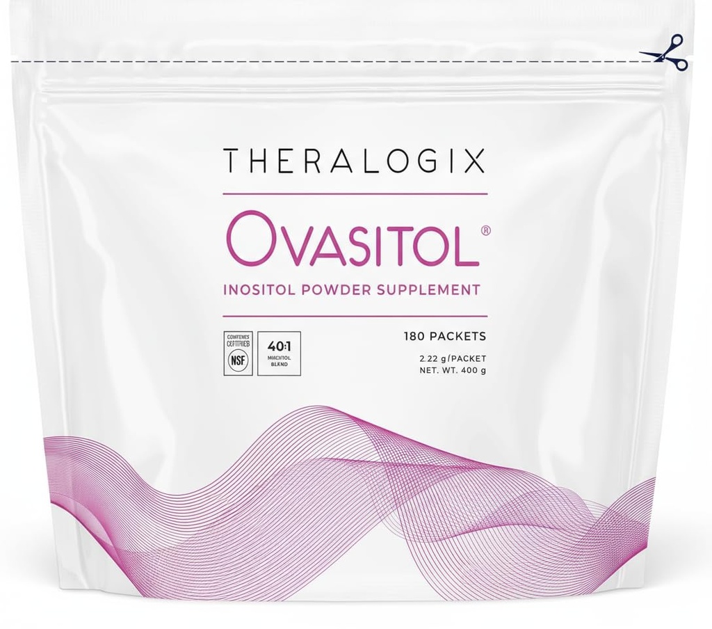 Theralogix Ovasitol Inositol Toz Paketleri - 90-Day Supply - Myo-Inositol & D-Chiro Inositol for Hormon Balance & Ovarian Function Support* - NSF sertifikalı - 180 Packets