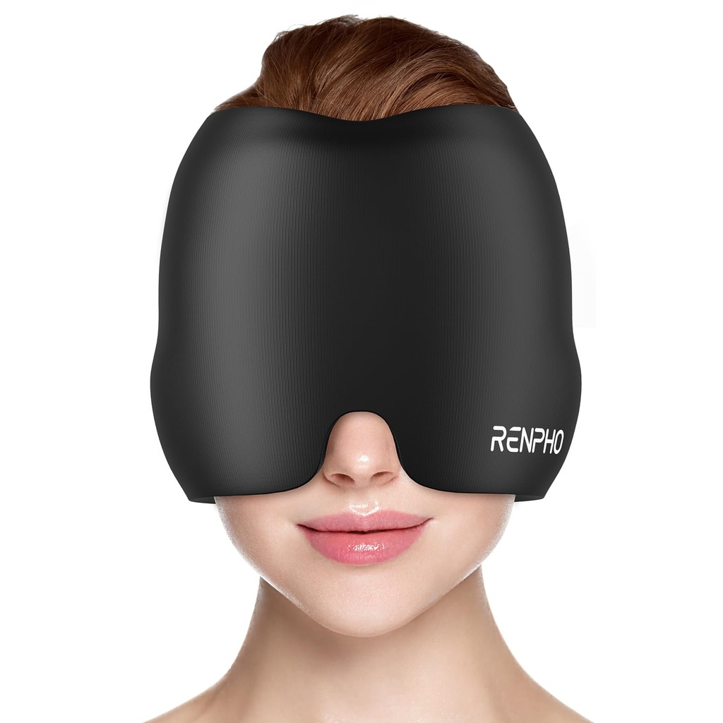 RENPHO Ice Head Wrap with Heating & Cooling, Ice Hat, Eye Mask, Relief Cap | Compact & Portable, Light-Blocking, Relieves Eye Fatigue, Comforts Strained Eyes, Gift for Women & Men