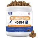Dog Vitamins and Supplements, Dog Multivitamin Chewable with Glucosamine Probiotics Omega-3, Multivitamin for Dogs Skin Coat Heart Joint Liver Brain Eyes Immune Support, Bacon Flavor, 150 Count