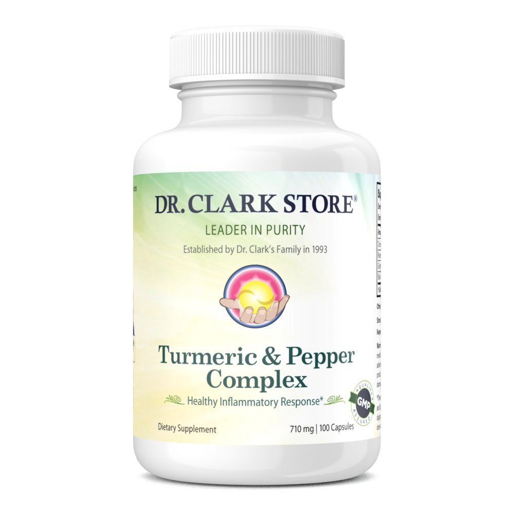Dr Clark Store Turmeric & Black Pepper Extract – 710 mg, 100 Capsules, Immune Support, Antioksi, Digestion Health Supplement for Yetişkinler