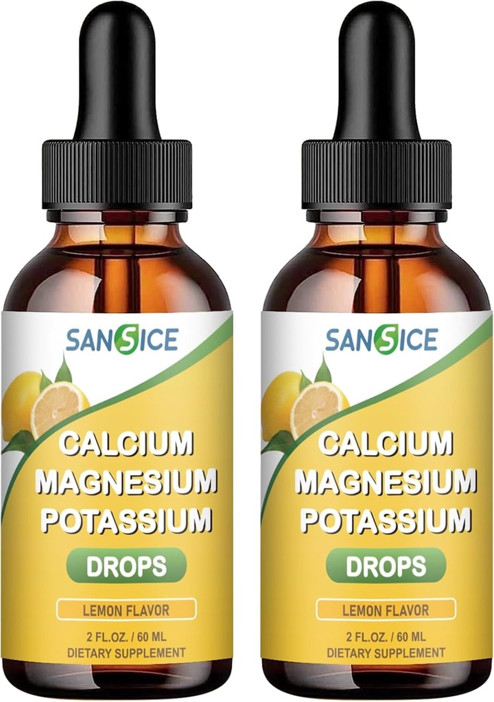 Kalsiyum Pyumyum Magnezyum Sıvı Ölçeği - Yüksek Aborpsiyon Magnezyum Glycinate Kompleksi Sıvı-Mineral Supplement ile 600 mgelli 1000 mg Enerji Uyku Rahatlama-2 Pack Enerji için Potasyum