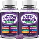 Yaşlı Gummies Immune Support, Çocuklar ve Yetişkinler için Günlük Destek*, Sambucus Elderberry, çinko, C, D3, B6, B12, Plus - Diyet Tamam - 140 Kont