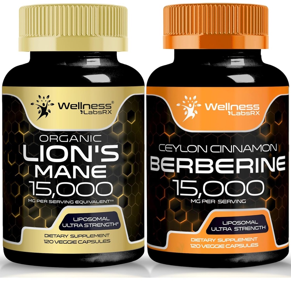 WELLNESS LABSRX Lions Mane Capsules ve Berberine Capsules | Grafik