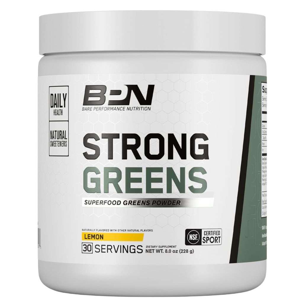 BARE PERFORMANCE NUTRITION, BPN Güçlü Yeşiller Superfood Toz, Lemon, 30 Hizmet