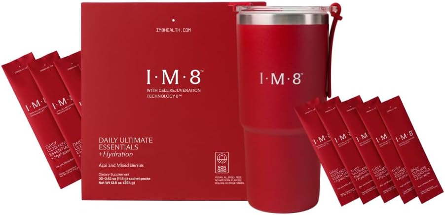 IM8 Beckham Set, Longevity NAD Supplement & Essentials All-in-One Multivitamin Toz Supplement, Anti Aging & General Wellness (30 Hizmetler, Beckham Stack - Seyahat Setleri)