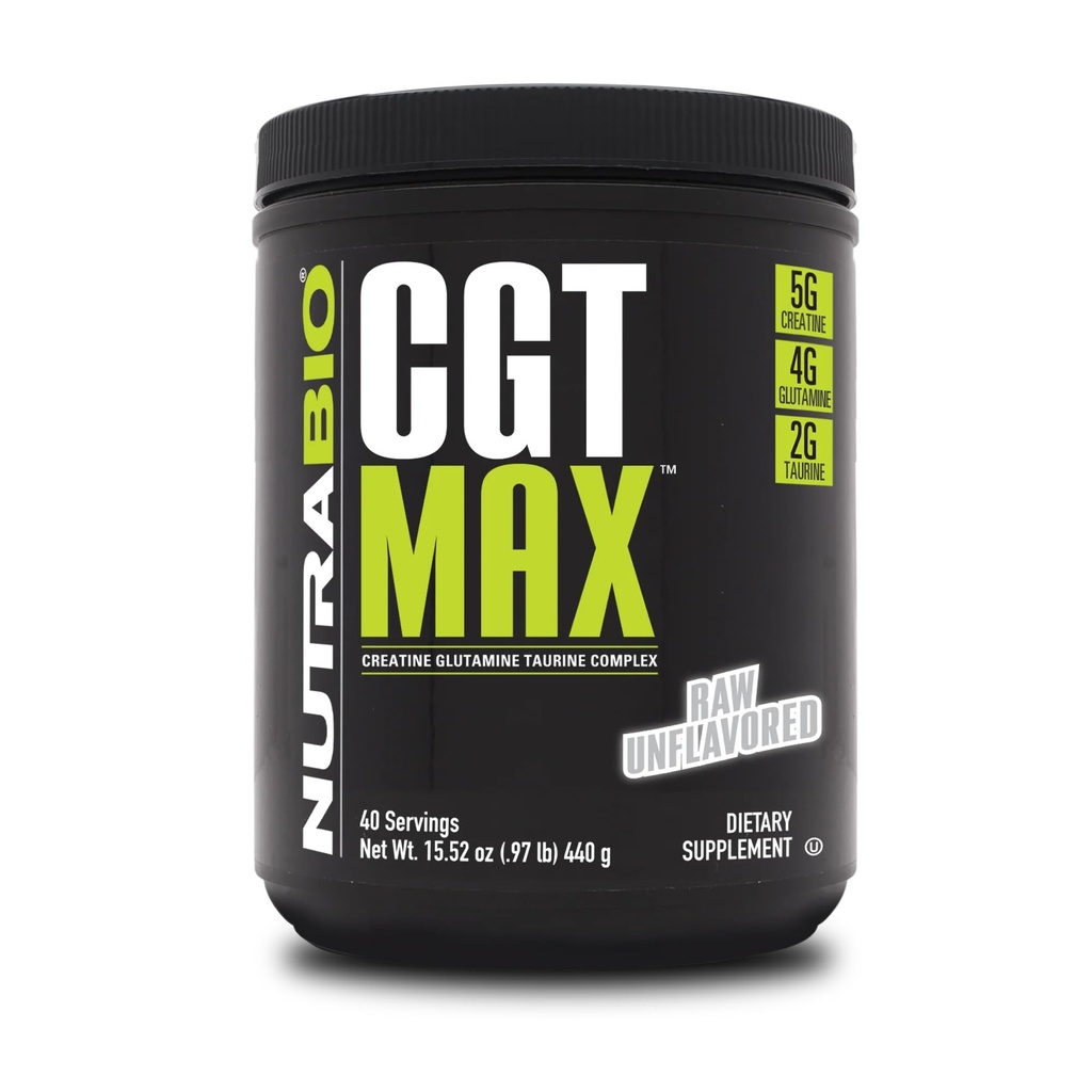 NutraBio CGT-MAX Toz-tine, Glutamine ve Taurin to Support Muscle Recovery and Strength - 40 Hizmet - Unflavoreded