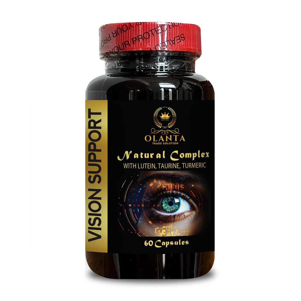 Vision Support Pills - Vision Support Supplement for Eye Health - Bilberry and Grape Seed Supplement - Taurine Supplements Pills - 1 Bottle 60 Capsules