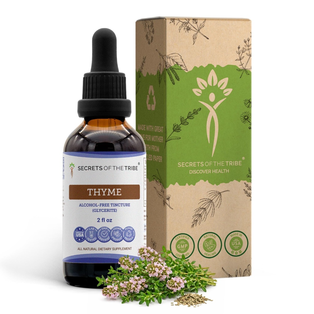 Kabilenin Sırları Alkol Özgür Sıvısı, Thyme (Thymus Vulgaris) Kuru Broşür Tincture (2 FL OZ)