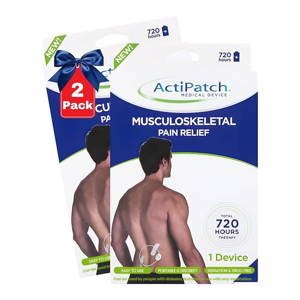 ActiPatch Wearable Knee Therapy Device for Muscle & Joint Support – Drug-Free Neuromodulation Therapy for Back, Knee & Joint Comfort – Portable Wearable Pain Relief Device for Daily Use 2 Pack