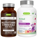 Erkekler için Multivitamin & Mineraller + Gelişmiş Çocuklar Multivitamin Gummy Vegan Hoffman, Me-Vitamins, Vitamin A, C, D3 & E, Clean Label, 60 Tabletler + 90 Berry Flavor Gummies, Igennus