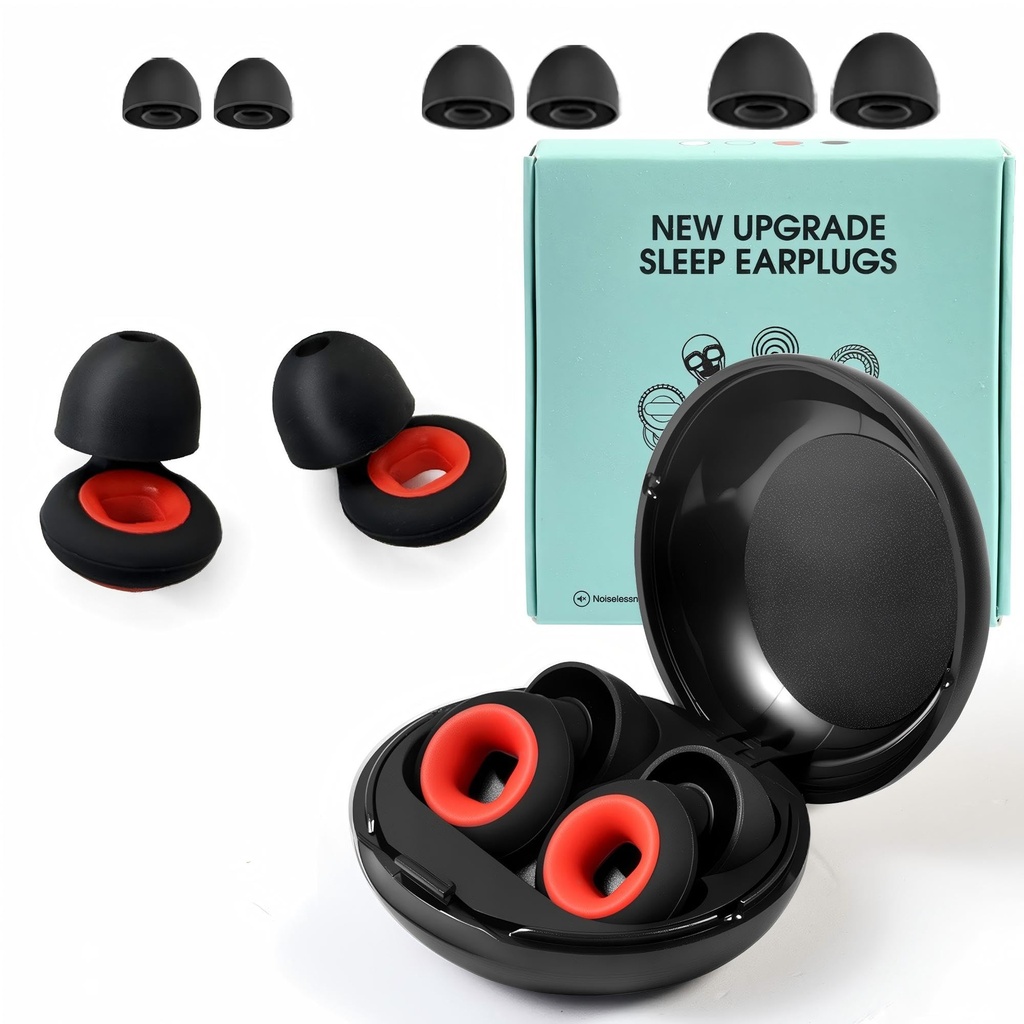 Earplugs Motorcycle.Ear Plugs for Sleeping Noise Cancelling 35dB Noise Reduction、Reusable Ear Plugs,Super Soft for Motorcycles Cycling、Sleeping、Work、Travel (Red Inner Circle)