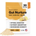 Complement Gut Nurture Prebiyotik + Postbiyotik Superfood Toz Leaky Gut Tamir, Probiyotiks for Digestive Health - Ginger Root - 30 Servisler