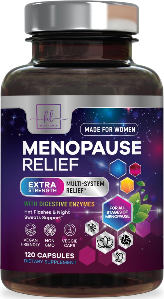 Dong Quai, Chaste Berry, Black Cohosh, 8 Milyar CFU Probiyotikleri - Hot Flash Gece Ters & Menopause Relief Probiyotik for Vaginal, Digestive Health - 120 Capsules