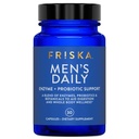 FRISKA Men's Daily Digestive Enzyme ve Probiyotiks Supplement, Natural Support for Male Digestive Health, Bloating, Gas, Indigestion Relief, Supports Gut Health, Lactase ve B-Vitamins, 30 Capsules