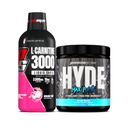 PROSUPPS L-Carnitine 3000 Stimulant Ücretsiz Sıvı Shots (31 Hizmet, Ejderha Meyvesi) ve Hyde Max Pump Pre Workout for Men and Women (20 hizmet, Blue Razz) Schez