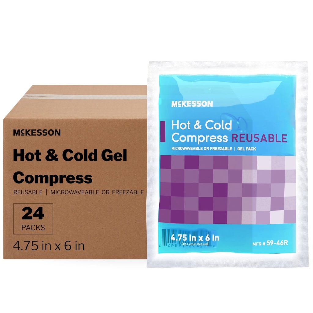 McKesson Cold and Hot Compress Reusable Gel Ice Hot Packs, 4.75 x 6 in