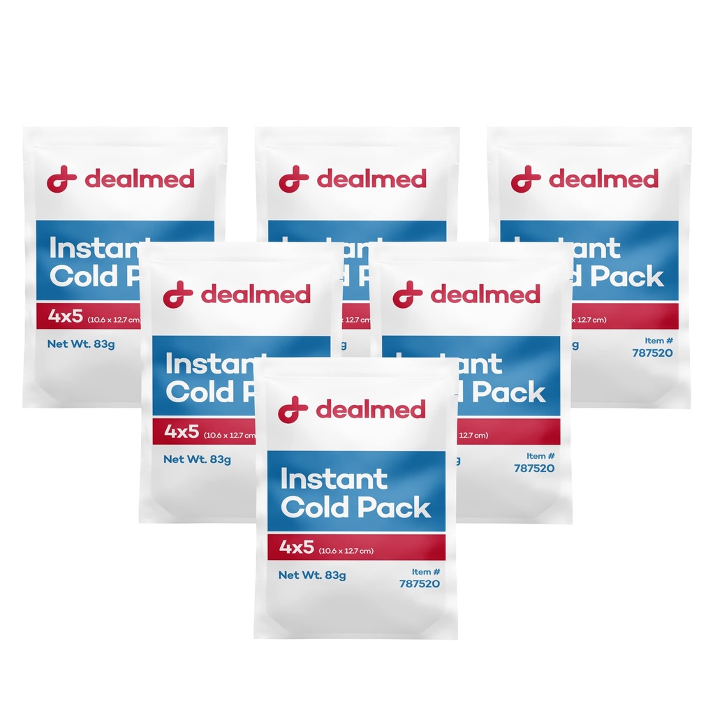 Dealmed Instant Cold Packs - Single Use, Squeeze Activated - 6 Pack