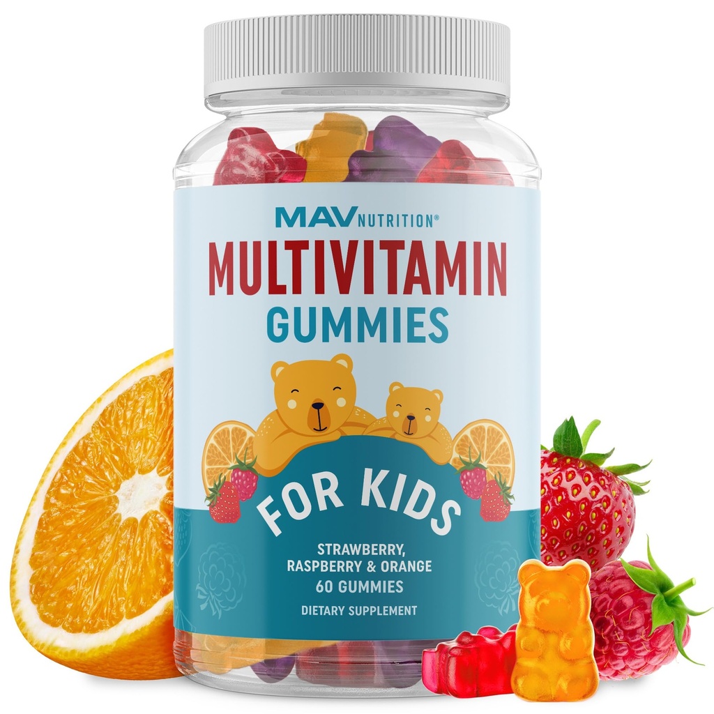 Çocuklar Multivitamin Gummies | Vitaminler A, B, C, D & Çinko Immunity, growth & Development | Çocuklar için Günlük Multivitaminler 2+ | Non-GMO, Third-Party Tested Karma Meyve Supplement | 60 Gummies