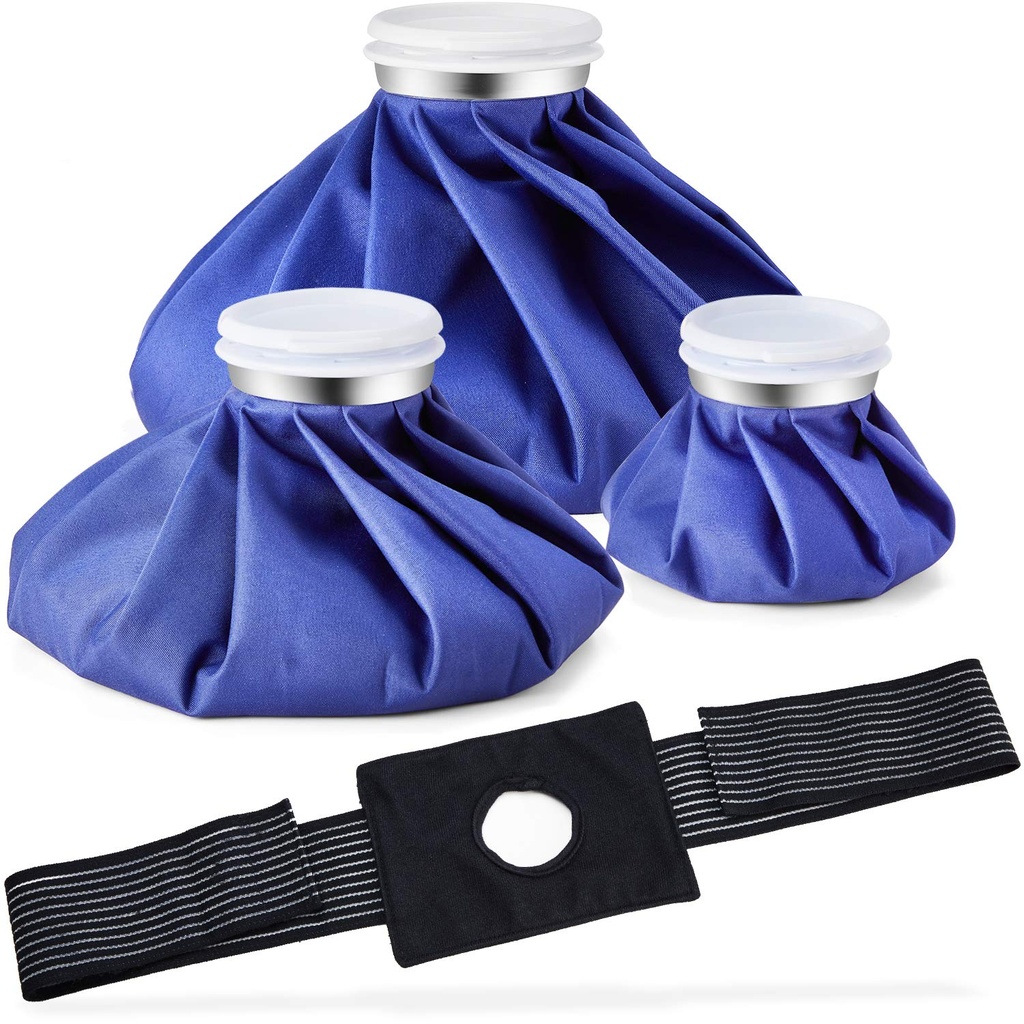 Ohuhu 3 Pack Ice Pack with Wrap Ice Bag for Injuries Hot Cold Therapy