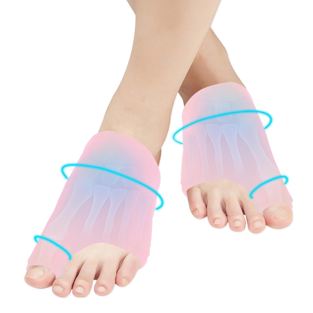 Foot Ice Packs Big Toe for Bunion Relief Gout Pain Relief, Reusable Hot & Cold Therapies Toe Ice Pack for Swelling, Sprained, Sport Injuries, Fasciitis, Post-Surgery Recovery (Pink)
